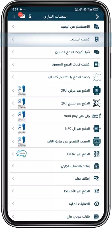 كشف الحساب خطوة 3